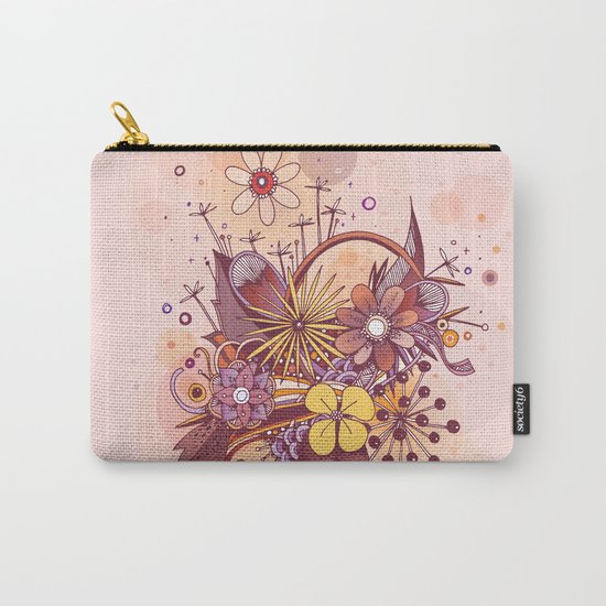 Zentangle, summer rose pink, purple doodle Carry-All Pouch