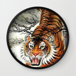 Tiger Asian Drawing Art Wall Clock