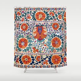 Shakhrisyabz Suzani Uzbekistan Antique Embroidery Print Shower Curtain