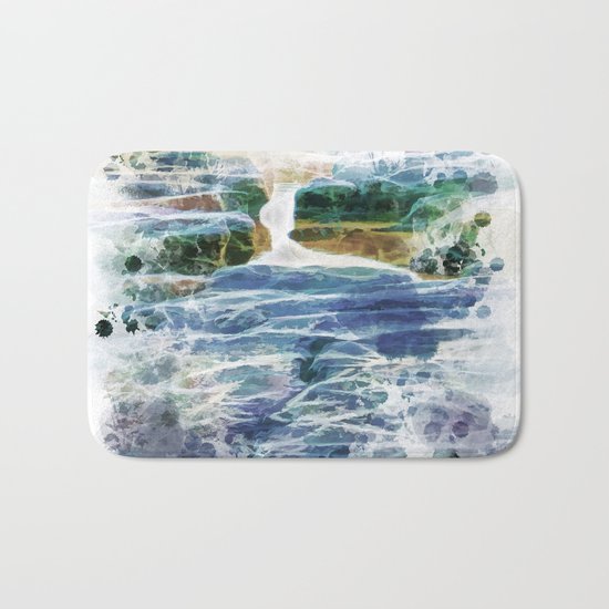 Abstract rock pool in the rough rocks Bath Mat