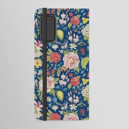 Blooming Summer Floral Garden Blue & Pink Android Wallet Case