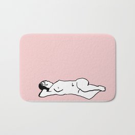 Woman in Pink Bath Mat