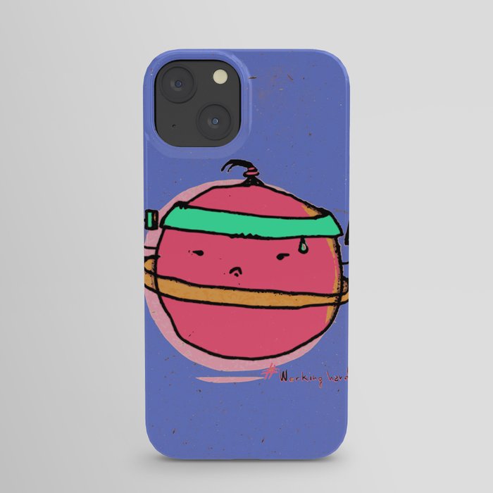 Working hard - moody planets iPhone Case