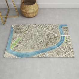 New Orleans City Map Area & Throw Rug