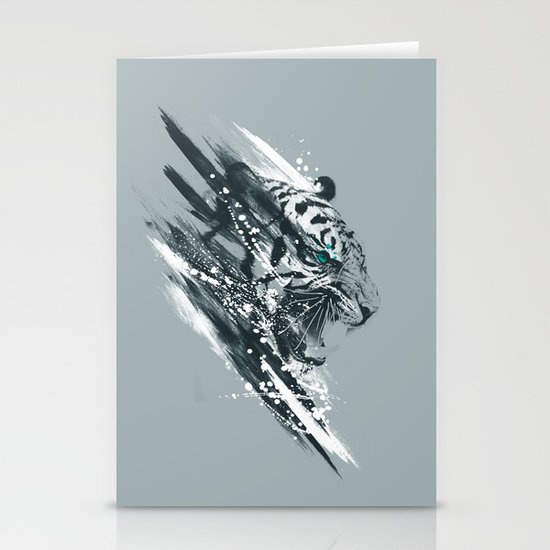 white tigra Stationery Cards