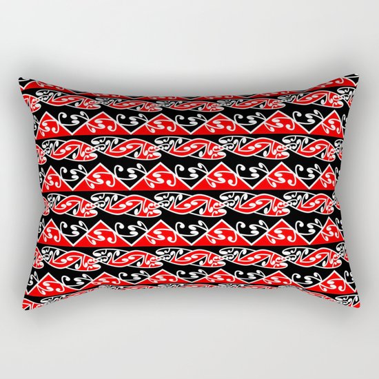 Kowhaiwhai Traditional Maori Koru Pattern Rectangular Pillow