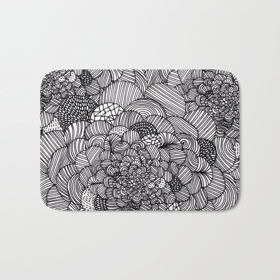 Ink flowers Bath Mat