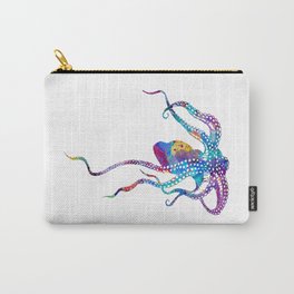 Colorful Purple Octopus Art Watercolor Gift Ocean Life Art Carry-All Pouch
