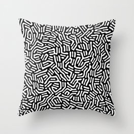 Black Abstract Zebra Line Shapes Throw Pillow