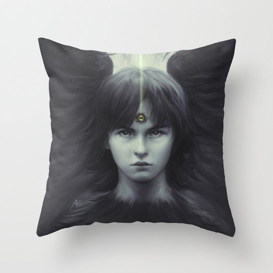 Eye of Raven Throw Pillow