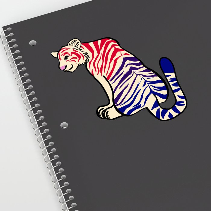 Tiger LGBTQ Pride Flag - Bisexual Sticker by Craftmancy