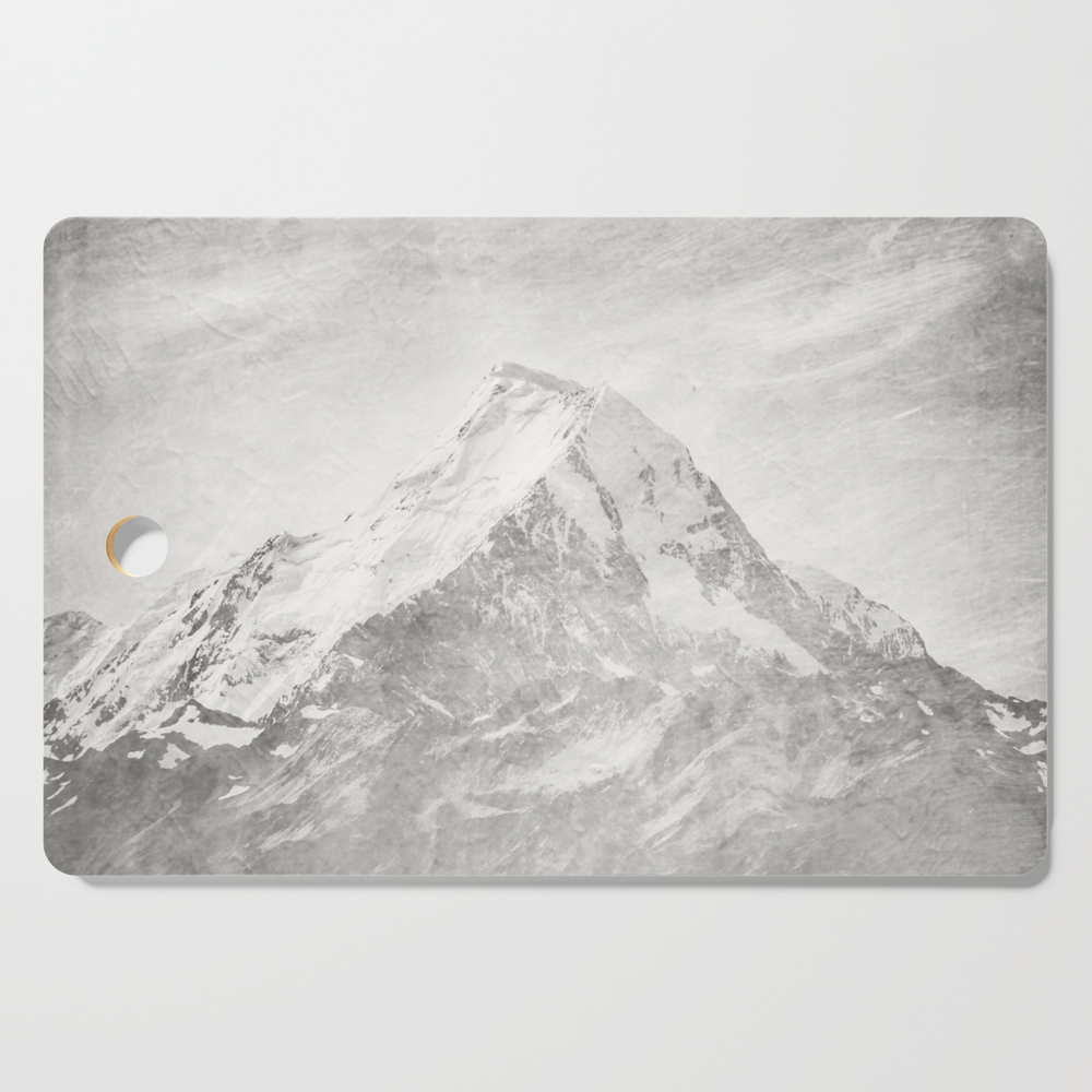 Wild Mountainside Black And White Color Cutting Board by digitalartjunkie