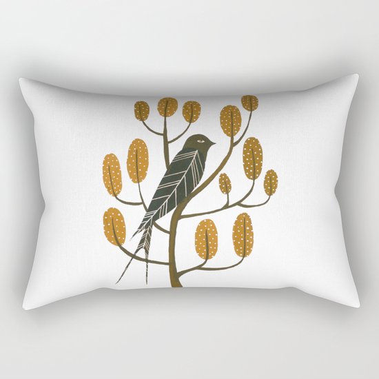 Swallow - golden brown Rectangular Pillow
