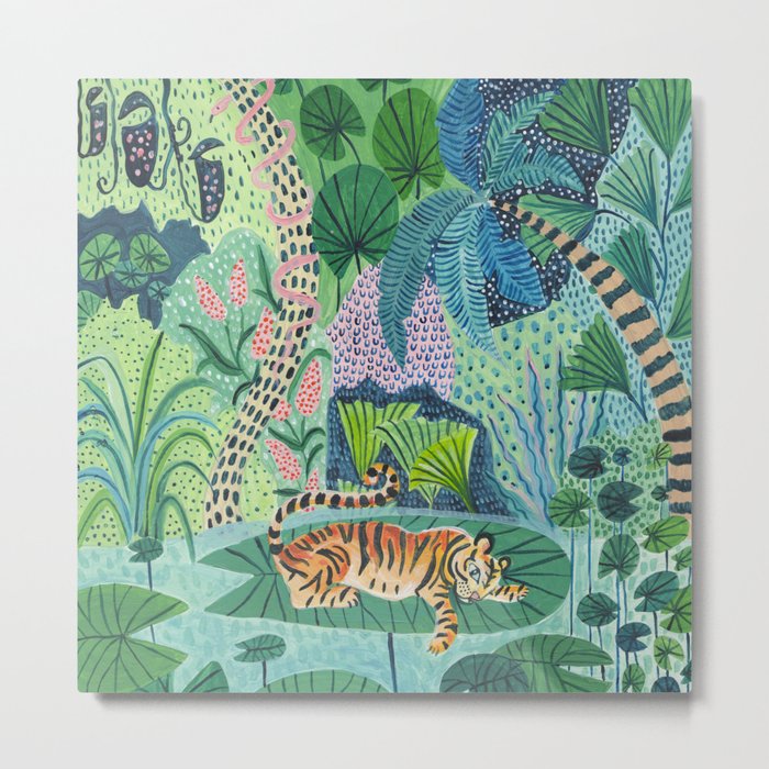 Jungle Tiger Metal PrintSquare Metal Wall decor