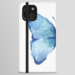 Blue Abstract Butterfly iPhone Wallet Case