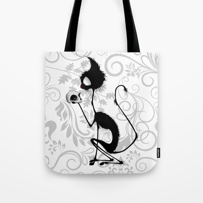 Cat Funny Shakespeare Parody Skinny Character "To Be or not to Be" Tote Bag