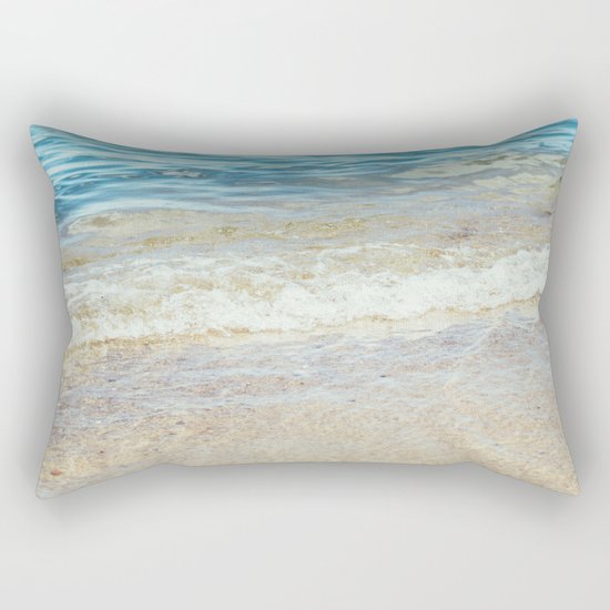Wave Closeup At Blue Sea Rectangular Pillow