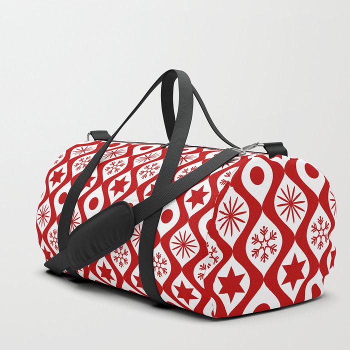 Red Retro Christmas Pattern Duffle Bag