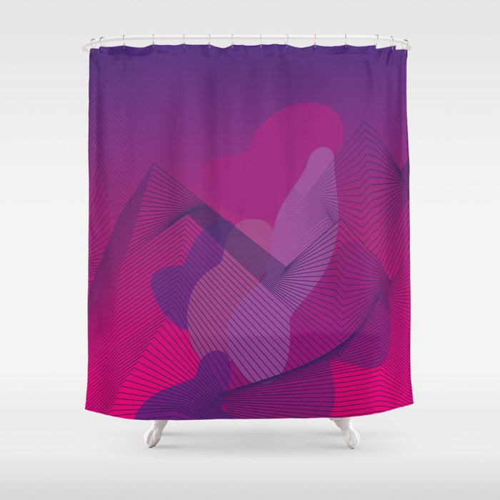 Draw Mountains Shower Curtain