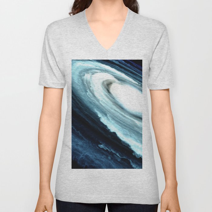 Blue Galaxy V Neck T Shirt