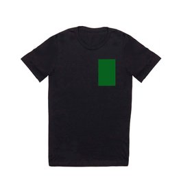 Forest Green Solid Color Block T Shirt