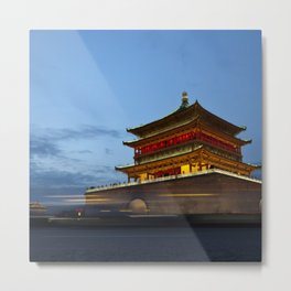 China Photography - Bell Tower Of Xi'an Under The Blue Sky Metal Print