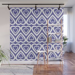 Very Peri Love Hearts Wall Mural