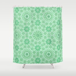 Rings of Flowers - Color: Mint Julep Shower Curtain