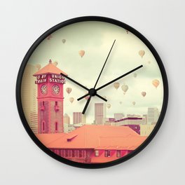 Portland Oregon Wall Clock | Landscape, Photo, Vintage, Architecture 