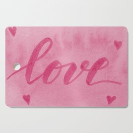 Valentine's Day Watercolor Love – pink Cutting Board