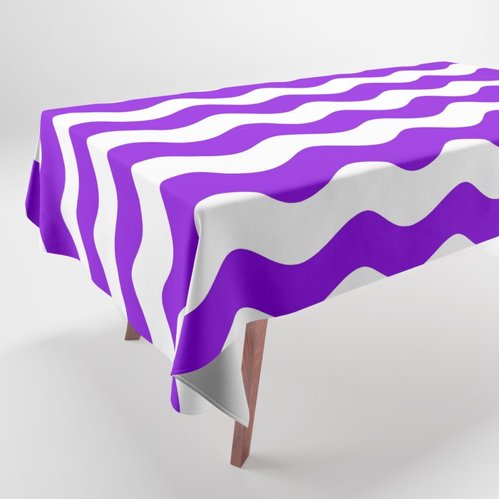 Sea Waves (Violet & White Pattern) Tablecloth