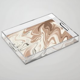 Milk chocolate fluid abstract Acrylic Tray