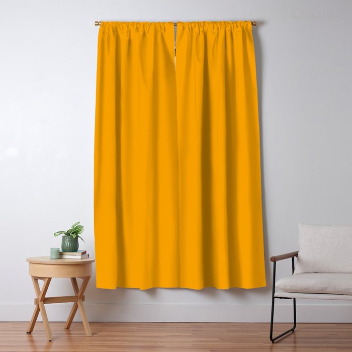 Solid Golden Yellow Color Blackout Curtain By Podartist Society6