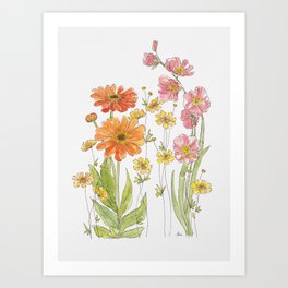 Summertime Flowers Art Print