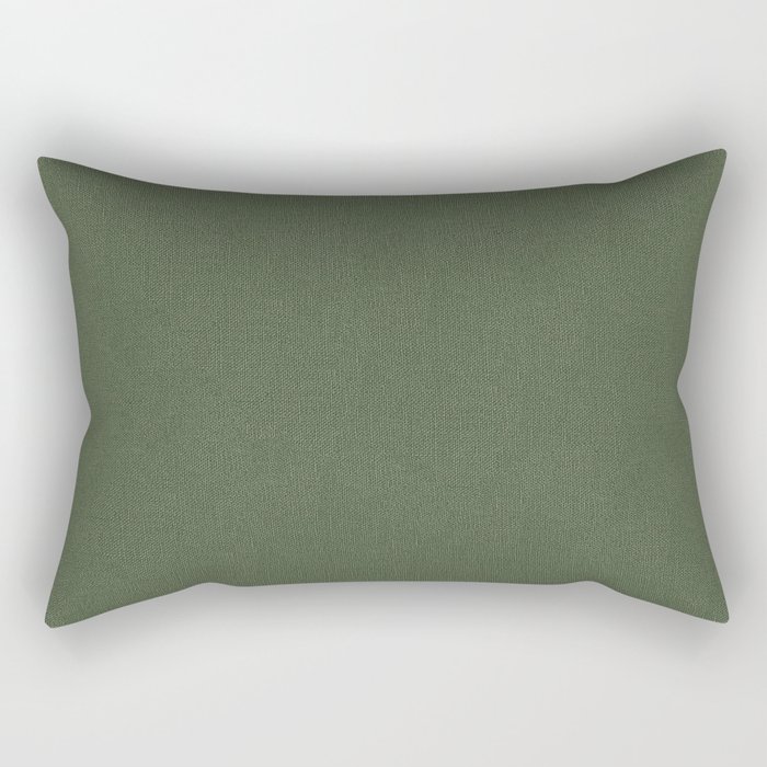 Olive Green Linen Rectangular Pillow