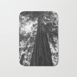 Redwood Forest XVI Bath Mat | Black And White, Forest, Light, Nature, Photo, Summer, California, Redwood, Redwoodtrees, Sky 