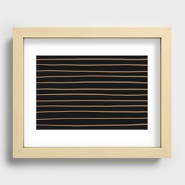 Black and Brown Horizontal Line Pattern Pairs DE 2022 Trending Color Brown Bear DE6140 Recessed Framed Print