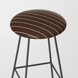 Simple White Stripes on Brown Background Bar Stool