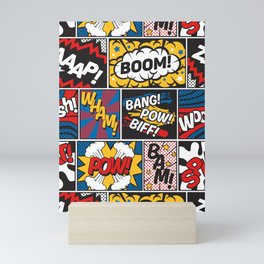 Modern Comic Book Superhero Pattern Color Colour Cartoon Lichtenstein Pop Art Mini Art Print