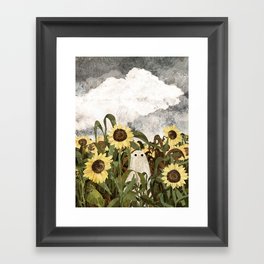 There's A Ghost in the Sunflower Field Again... Framed Art Print