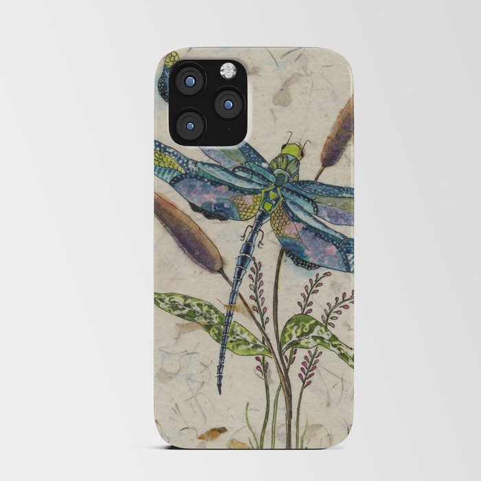 ""Dragonflies and Cattails" iPhone Card Case