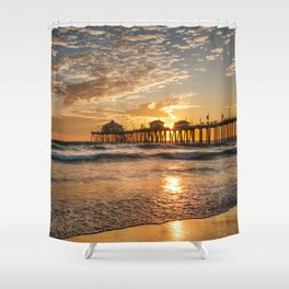 Huntington Beach Pier Sunset  11-12-20  Shower Curtain