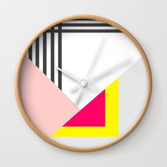 Memphis Milano Wall Clock by Xchange Art Studio Society6