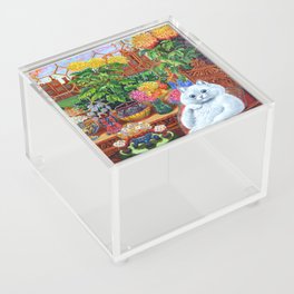 Louis Wain Victorian Cat Painting Acrylic Box