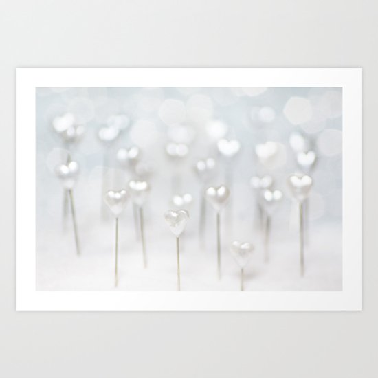 White hearts Art Print