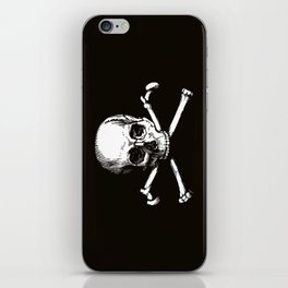 Skull and Crossbones | Jolly Roger | Pirate Flag | Black and White | iPhone Skin