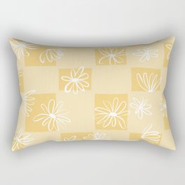 Daisy checkerboard in sunny yellow Rectangular Pillow