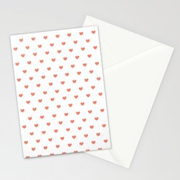 Small Heart Love Pastel Pink Painted Pattern Stationery Cards