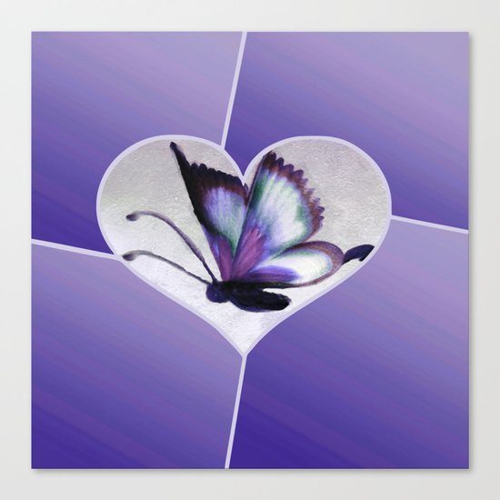 Butterfly Love - Purple Canvas Print