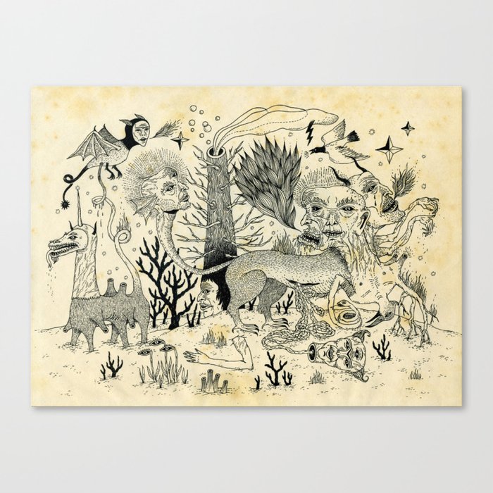 Grotesque Flora and Fauna Canvas Print
